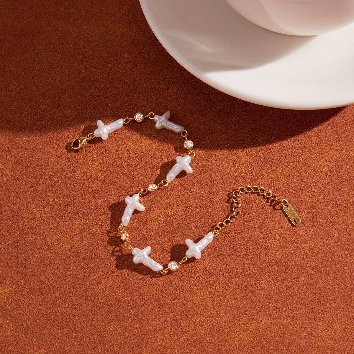 Layered Pearl and CZ Bracelet Set - Gold - Tone Jewelry for Women