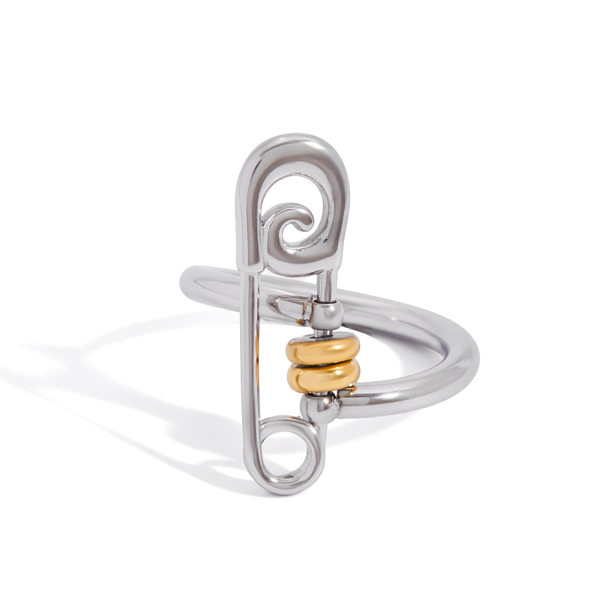 Mixed Metal Layered Ring Set – Industrial Chic Statement Rings for Women