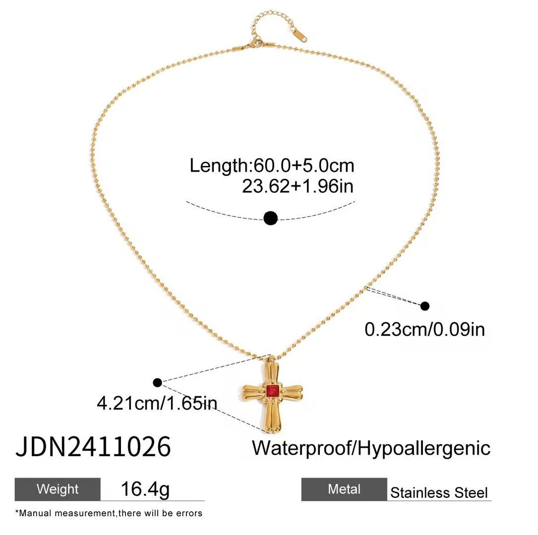 Stainless Steel Cross Pendant Necklace