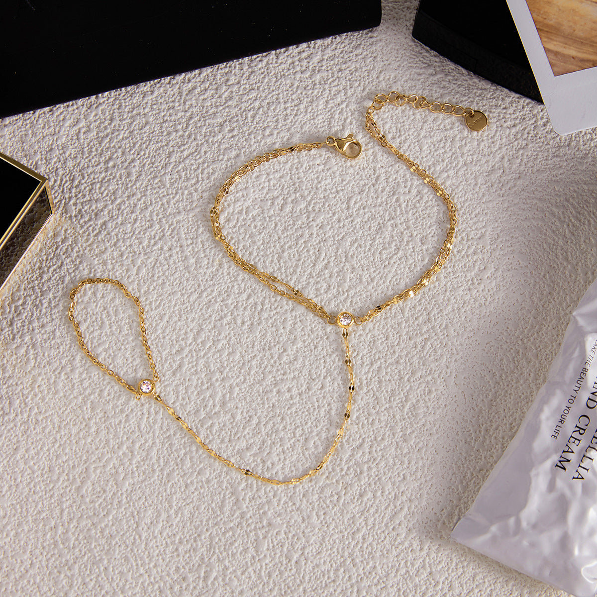 Gold Chunky Chain Bracelet with Heart Charm & Matching Ring