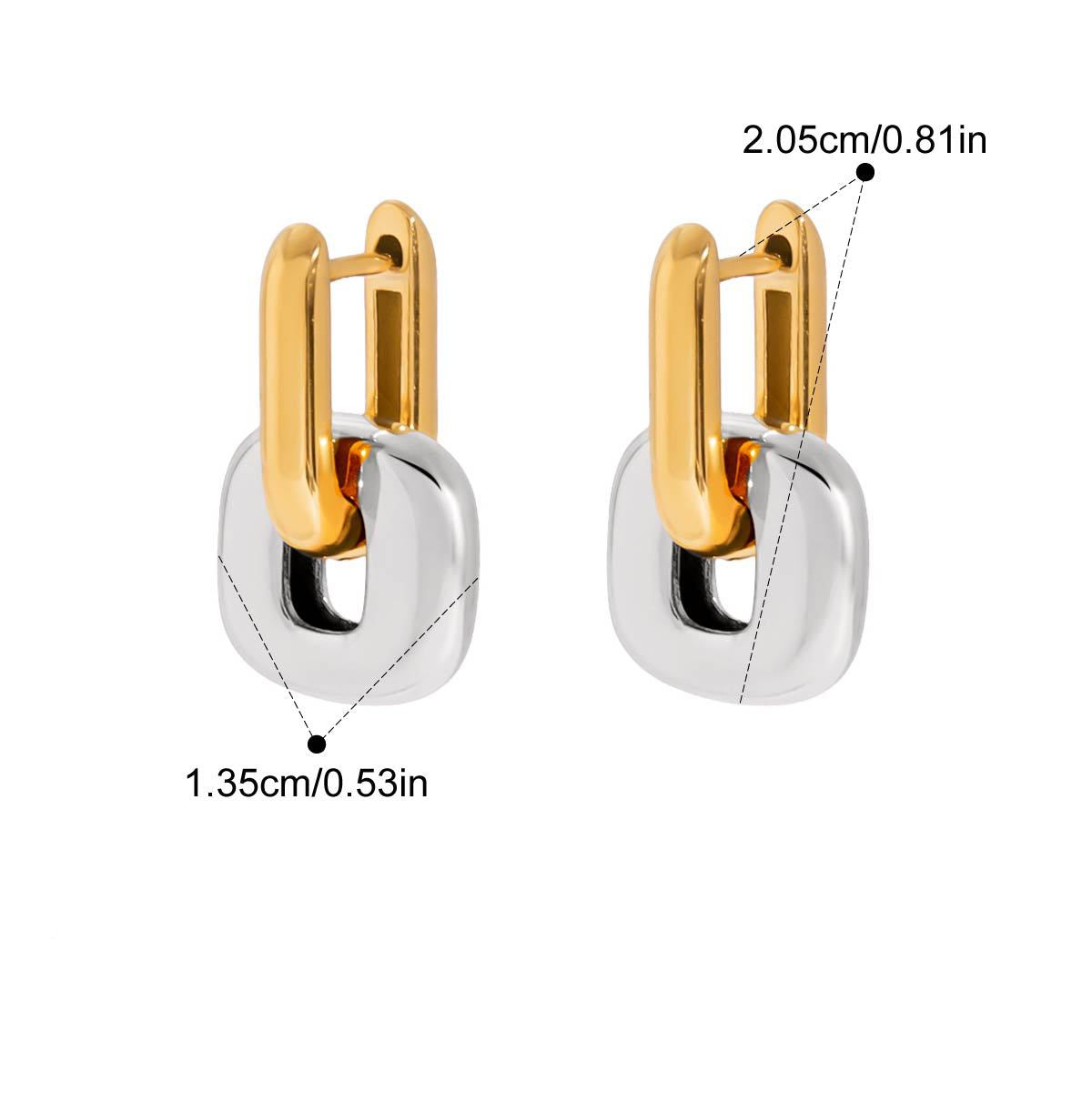 Gold - Tone Geometric Hoop Earrings