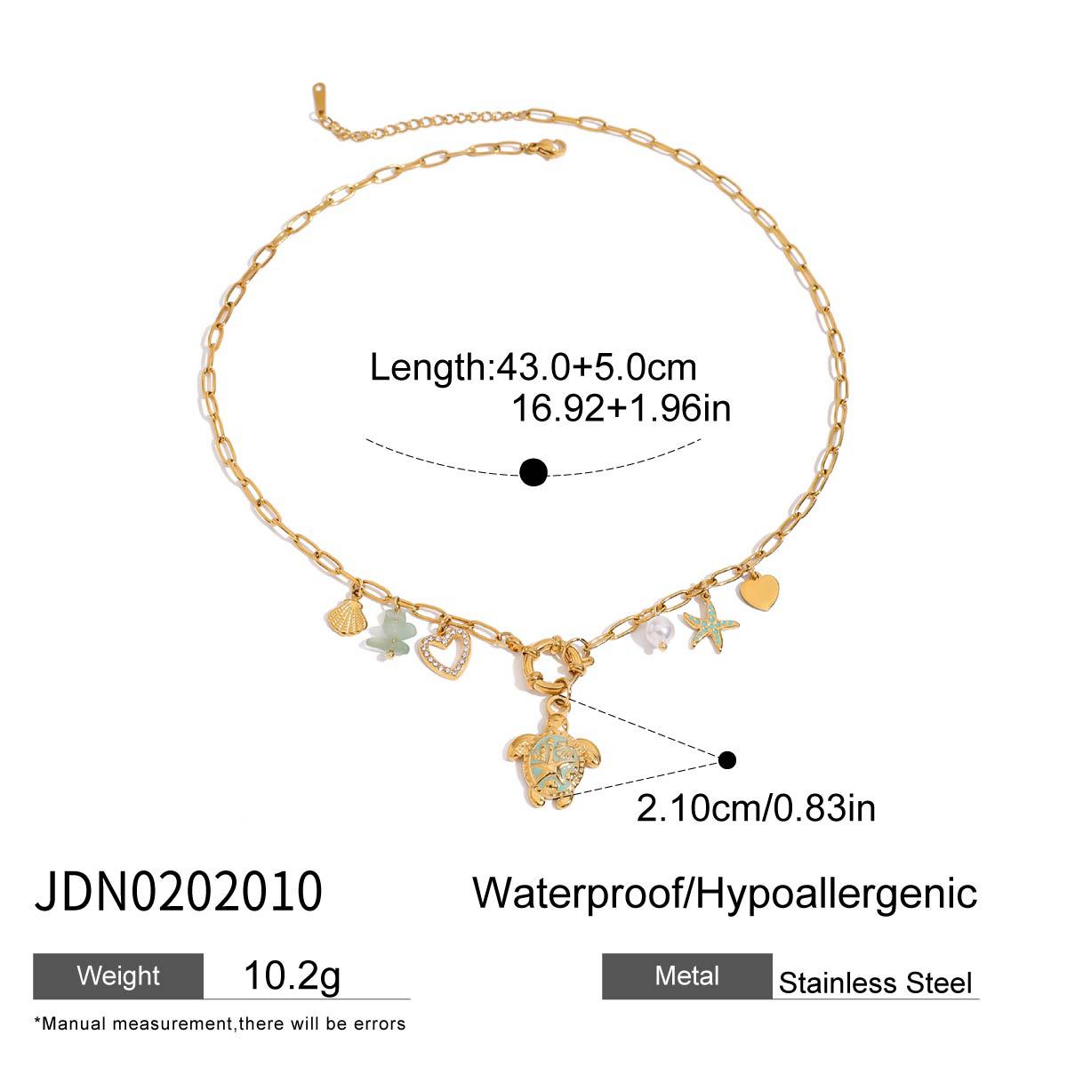 Stainless Steel Zircon Heart Pendant Necklace