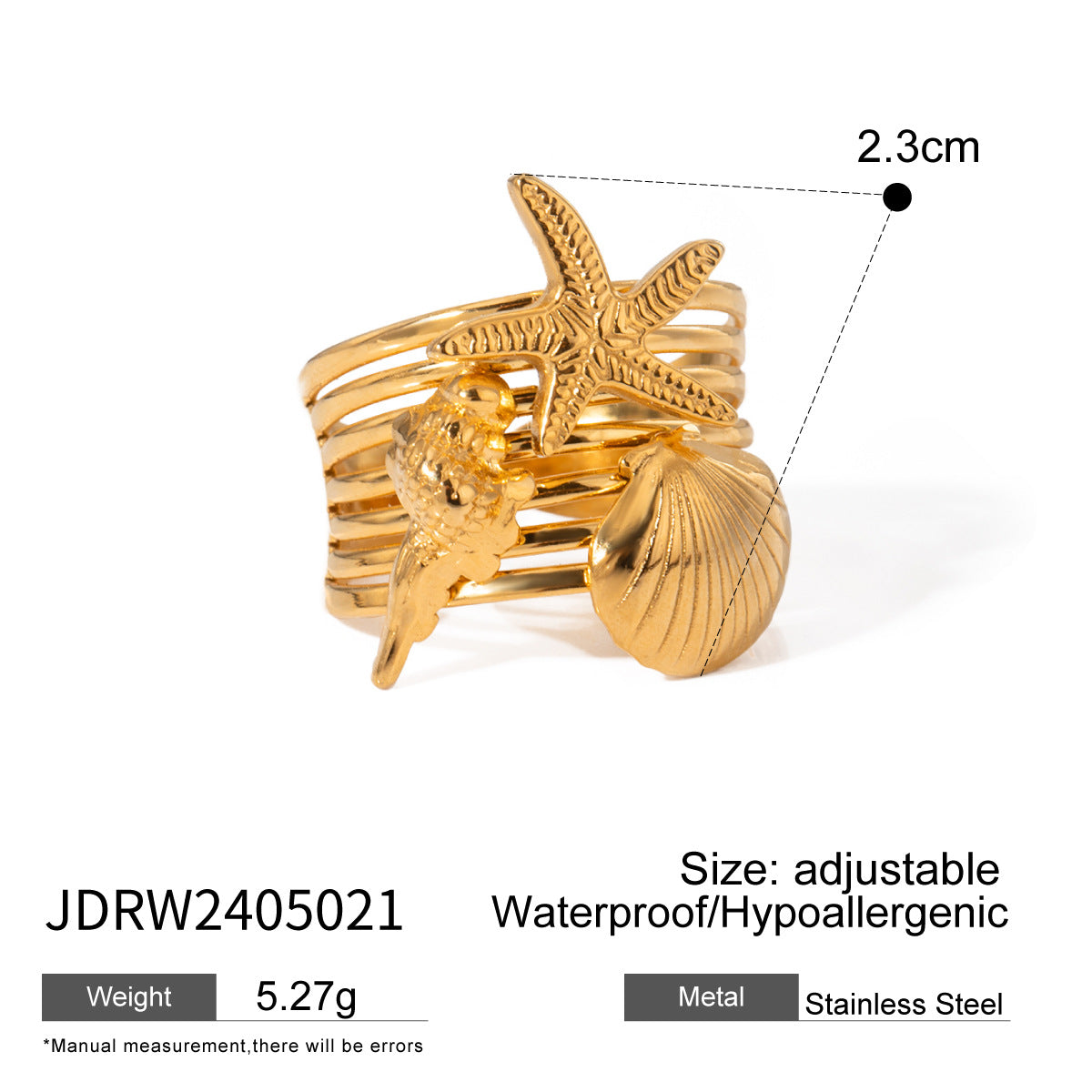 Bohemian Gold Stackable Rings – Mixed Shapes Cubic Zirconia Statement Ring Set for Women