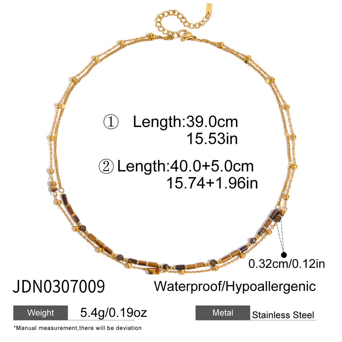 Heart Pendant Necklace with Tiger's Eye Stone