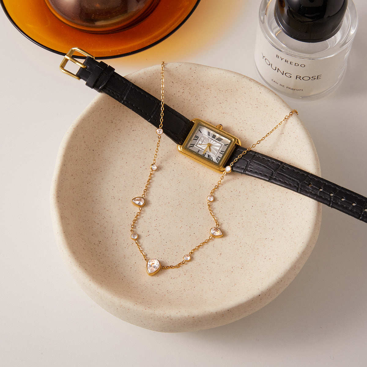Layered Gold - Tone Hand - Held Pendant Necklace
