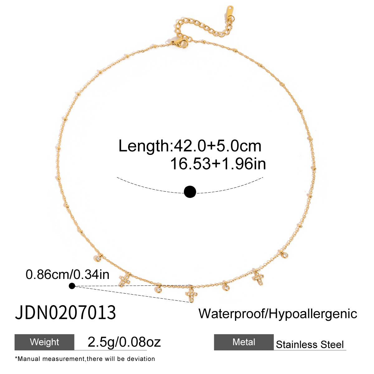 Elegant Diamond - Encrusted Cross Necklace