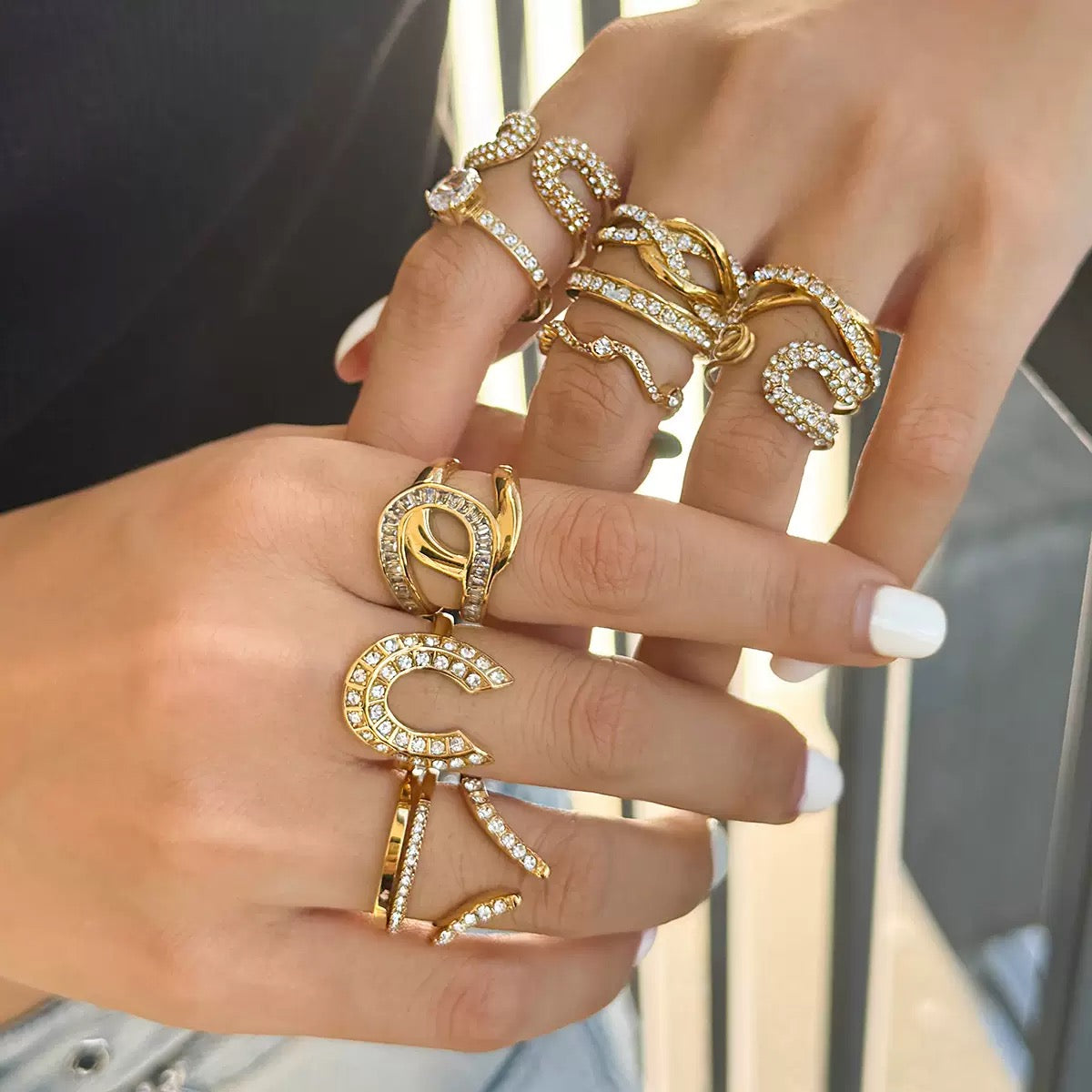 Statement Ring Set – Sculptural Knot, Abstract Figure & Twisted Band for Women