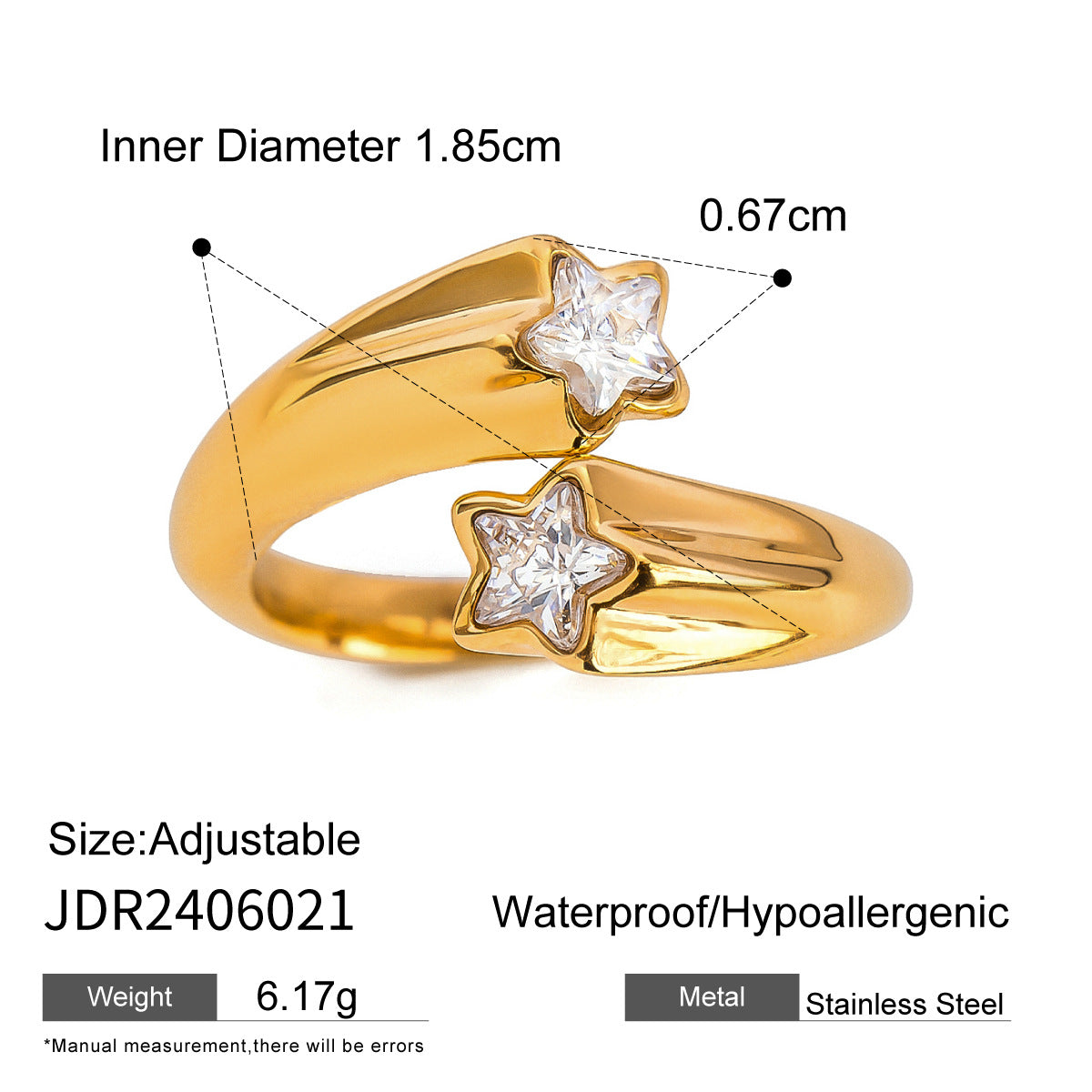 Stainless Steel Cubic Zirconia Ring