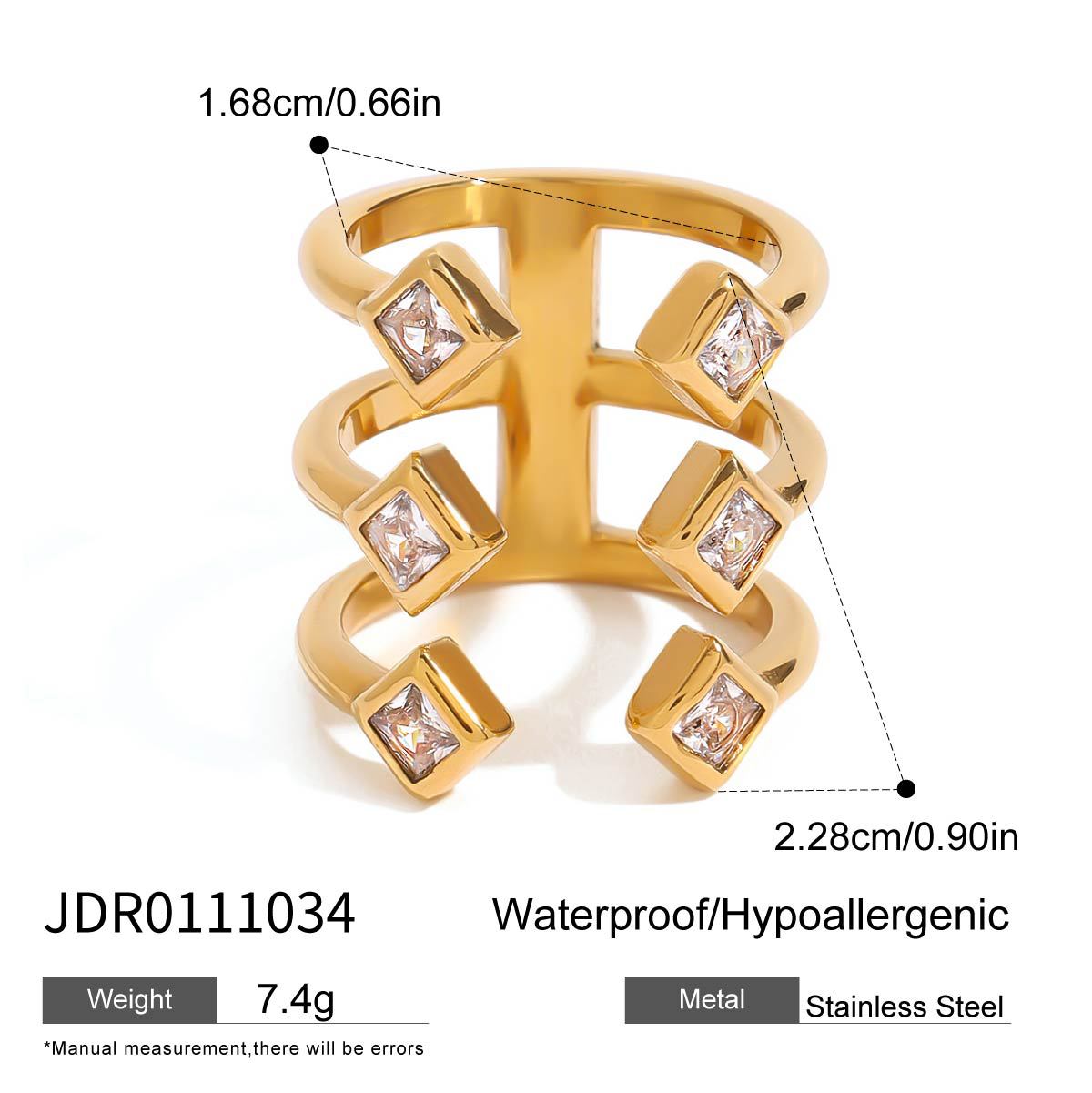 Stainless Steel Cubic Zirconia Ring