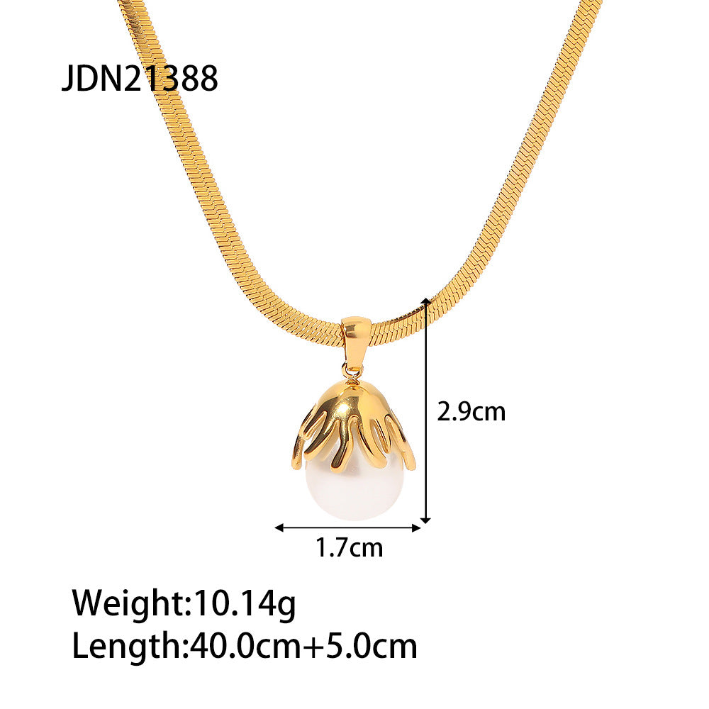 Baroque Glass Bead Jewelry Set (Earrings & Necklace)