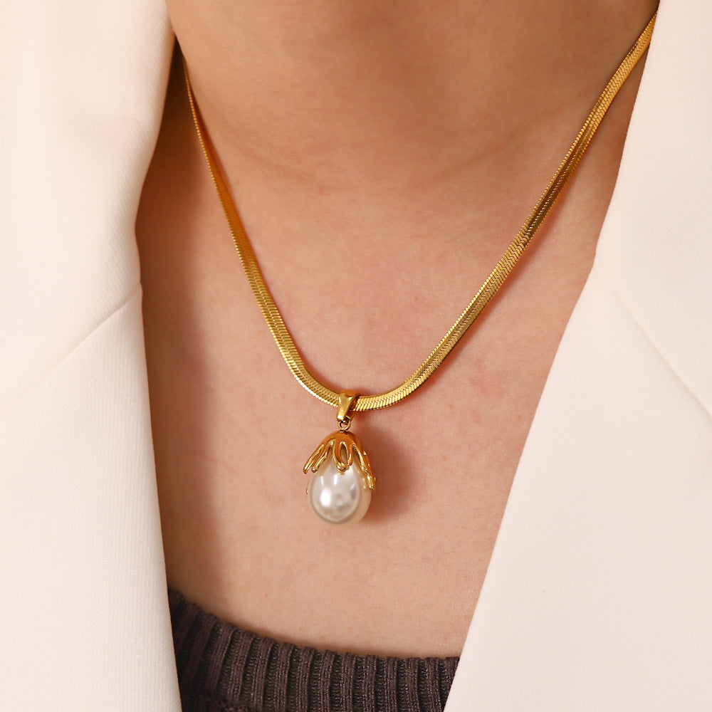 Baroque Glass Bead Jewelry Set (Earrings & Necklace)