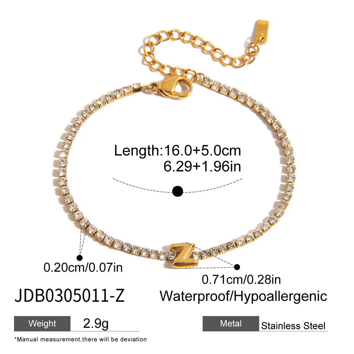 Gold Layered Bracelet Set with Letter Pendants – Stackable Bracelets for Women