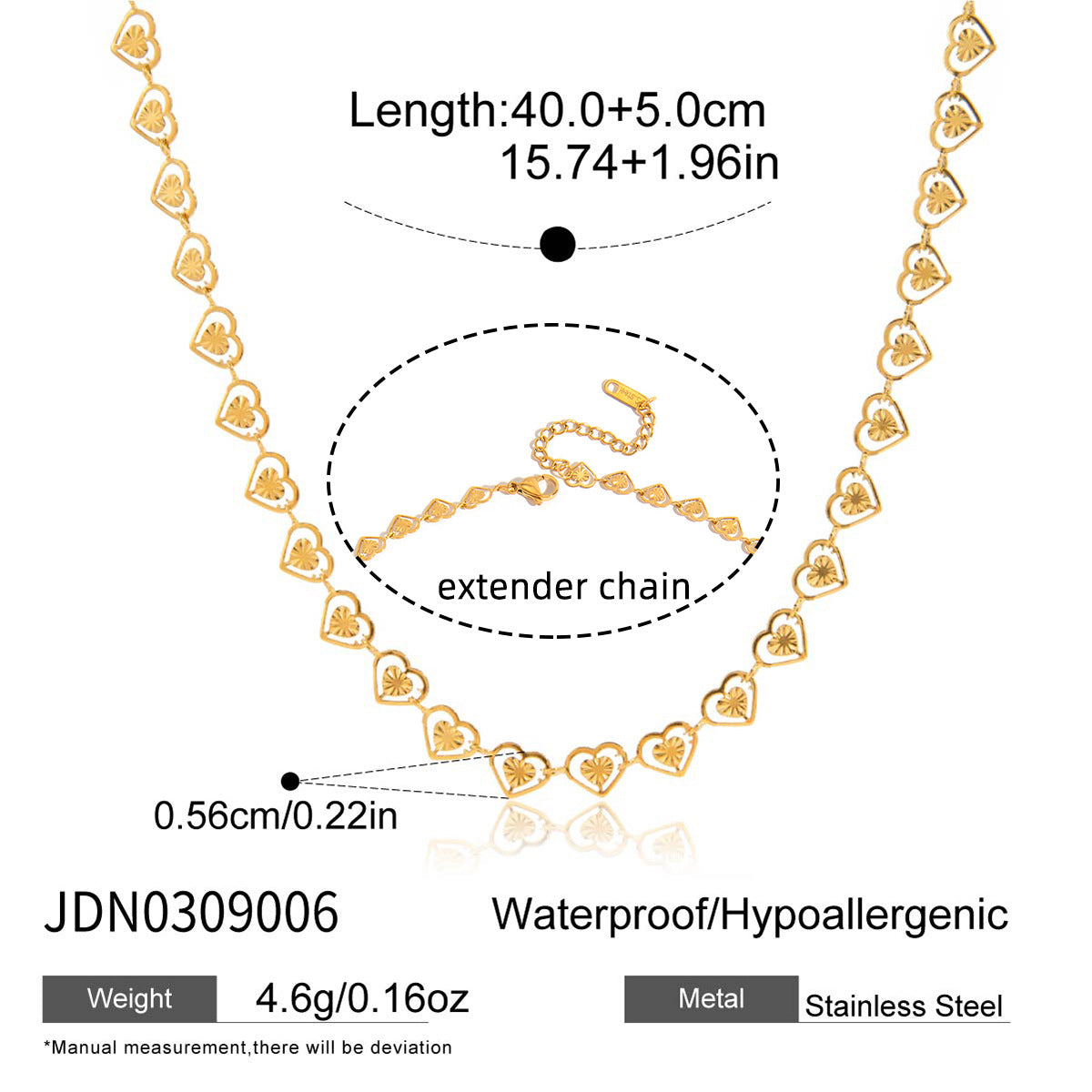 Dazzling Gold - Plated Heart - Shaped Pendant Necklace with Crystals