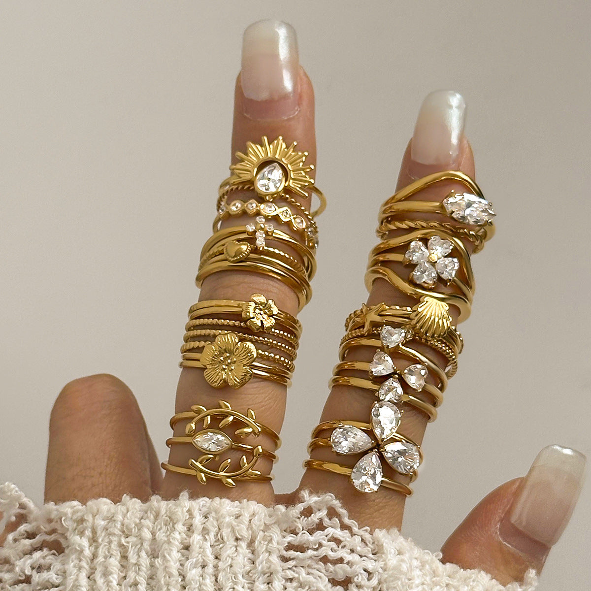 Boho Stackable Rings – Sunburst, Heart & Geometric Designs, Adjustable Open Band Fashion Jewelry for Women