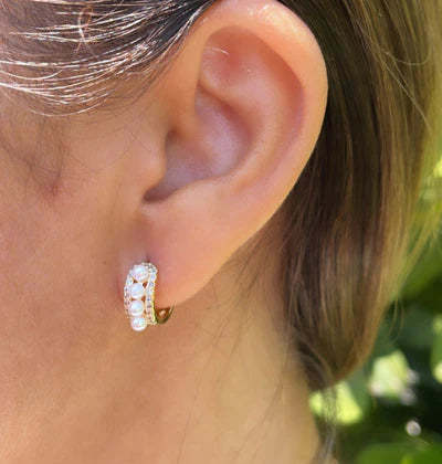 Titanium Steel Pearl Earrings