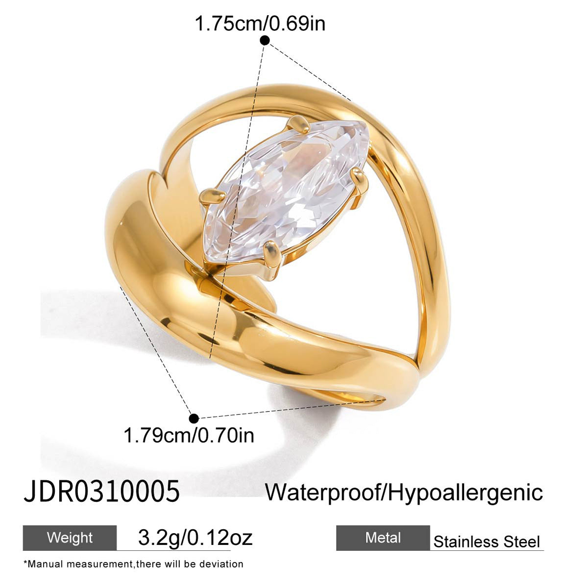 Gold-Tone Stackable Ring Set – Twisted, Snake, Bow Designs with Crystal Accents