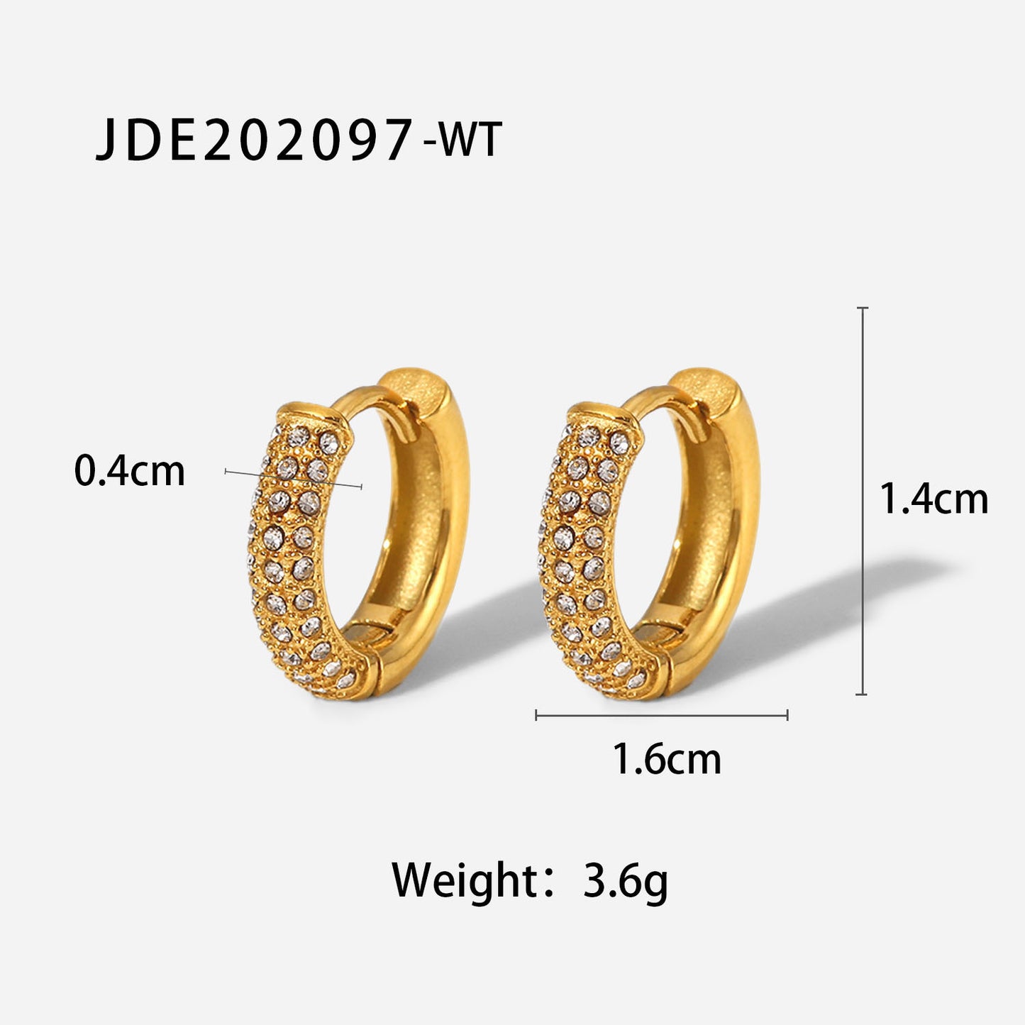 Gold - Plated Hoop Earrings with Dazzling Cubic Zirconia