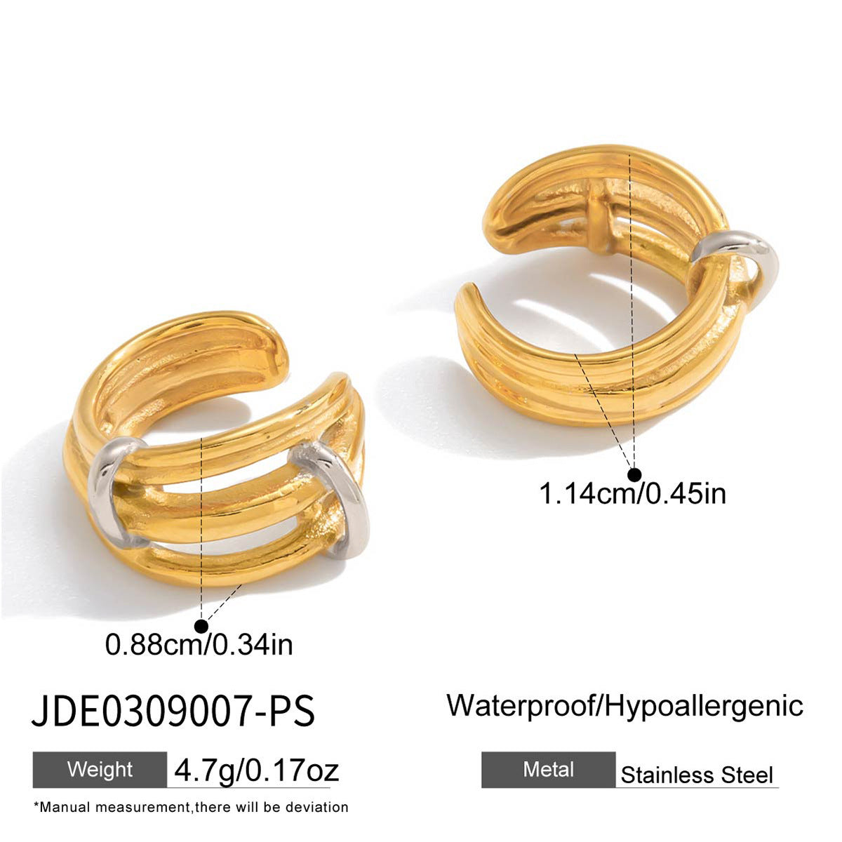 Stainless Steel Heart Earrings for Valentine's Day