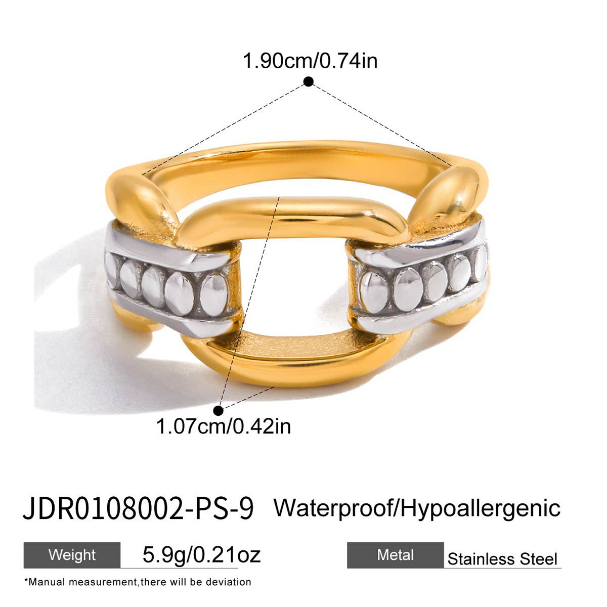 Mixed Metal Layered Ring Set – Industrial Chic Statement Rings for Women