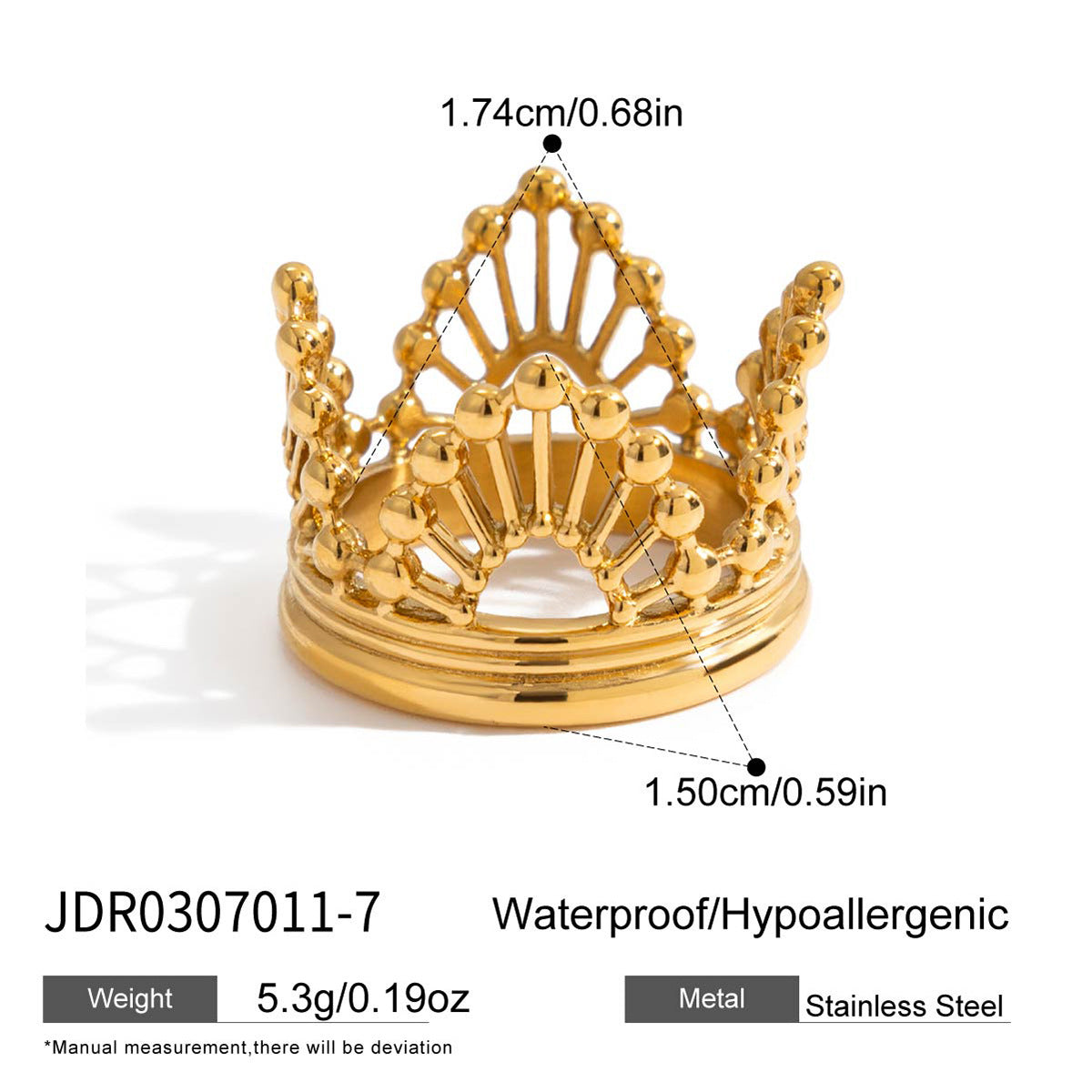 Vintage Stackable Rings – Baroque Crown, Pearl & Lace Design, Statement Finger Rings for Women