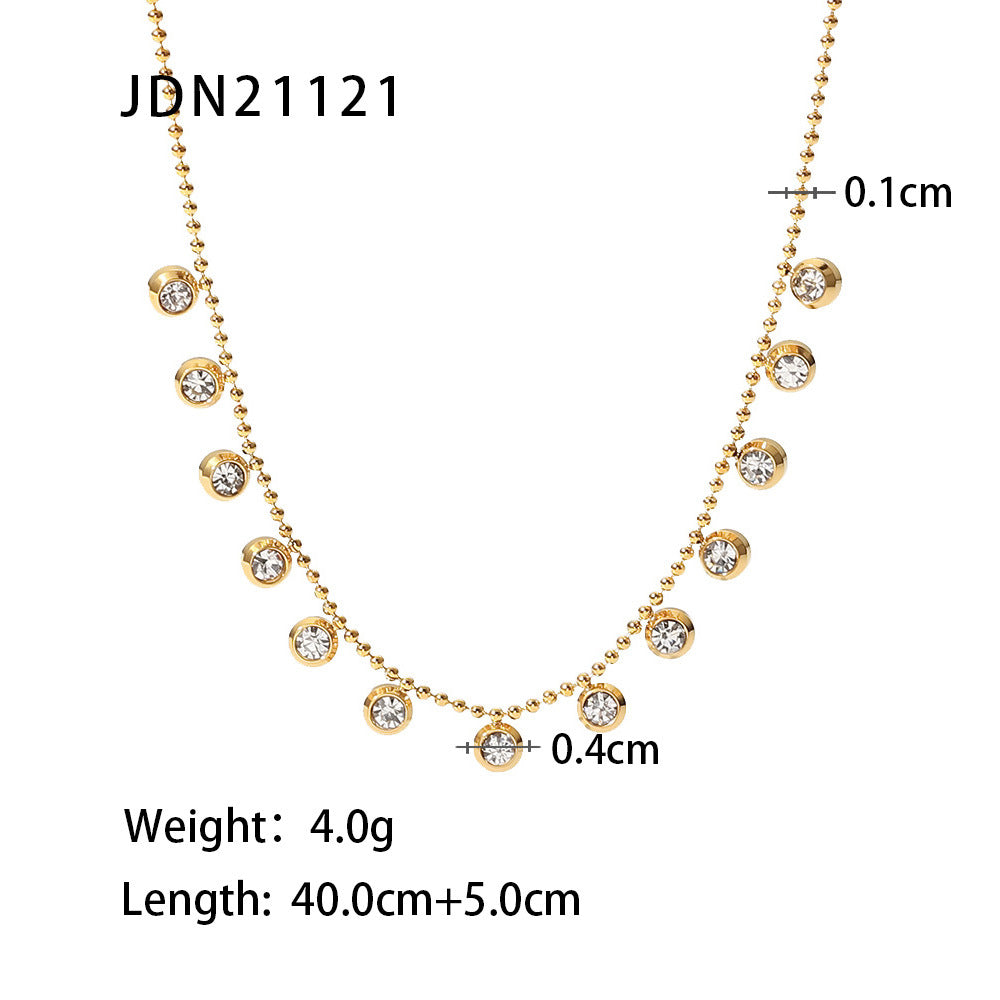 Layered Celestial Necklace Set - Gold - Diamond - Accent