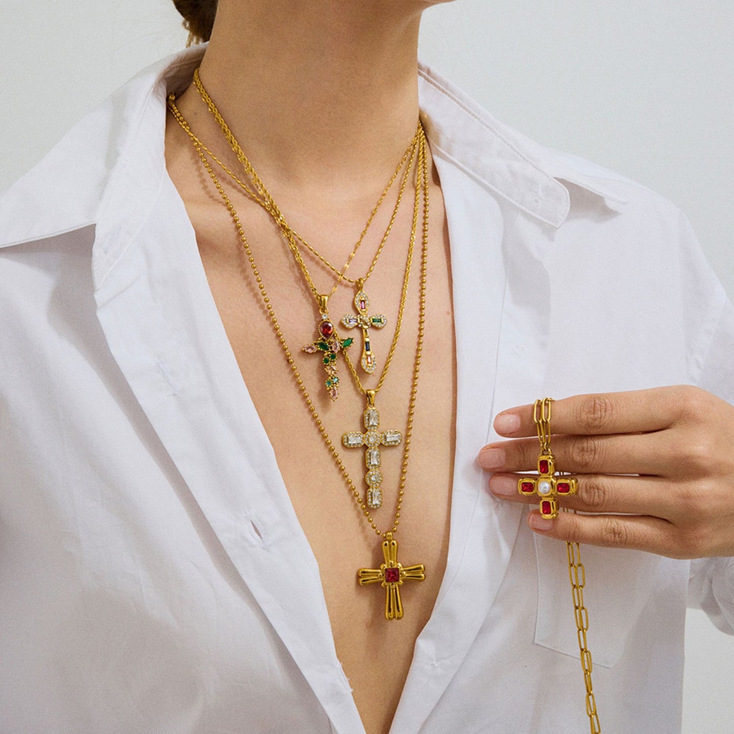 Stainless Steel Cross Pendant Necklace