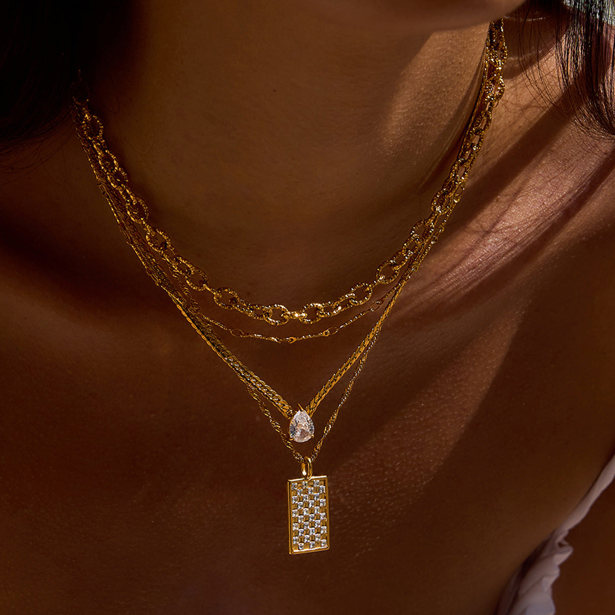 Crystal Titanium Steel Necklace