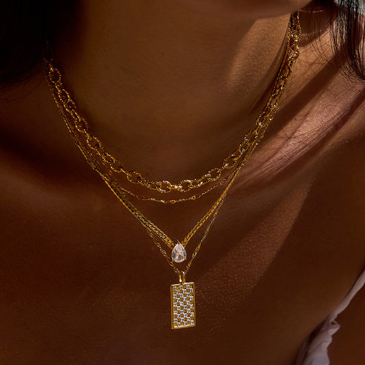 Crystal Titanium Steel Necklace