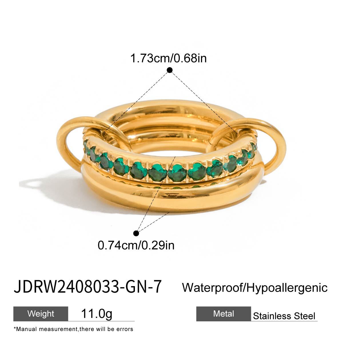 Gold-Tone Multi-Ring Set – Pearl, Zirconia, Stackable Fashion Rings for Women