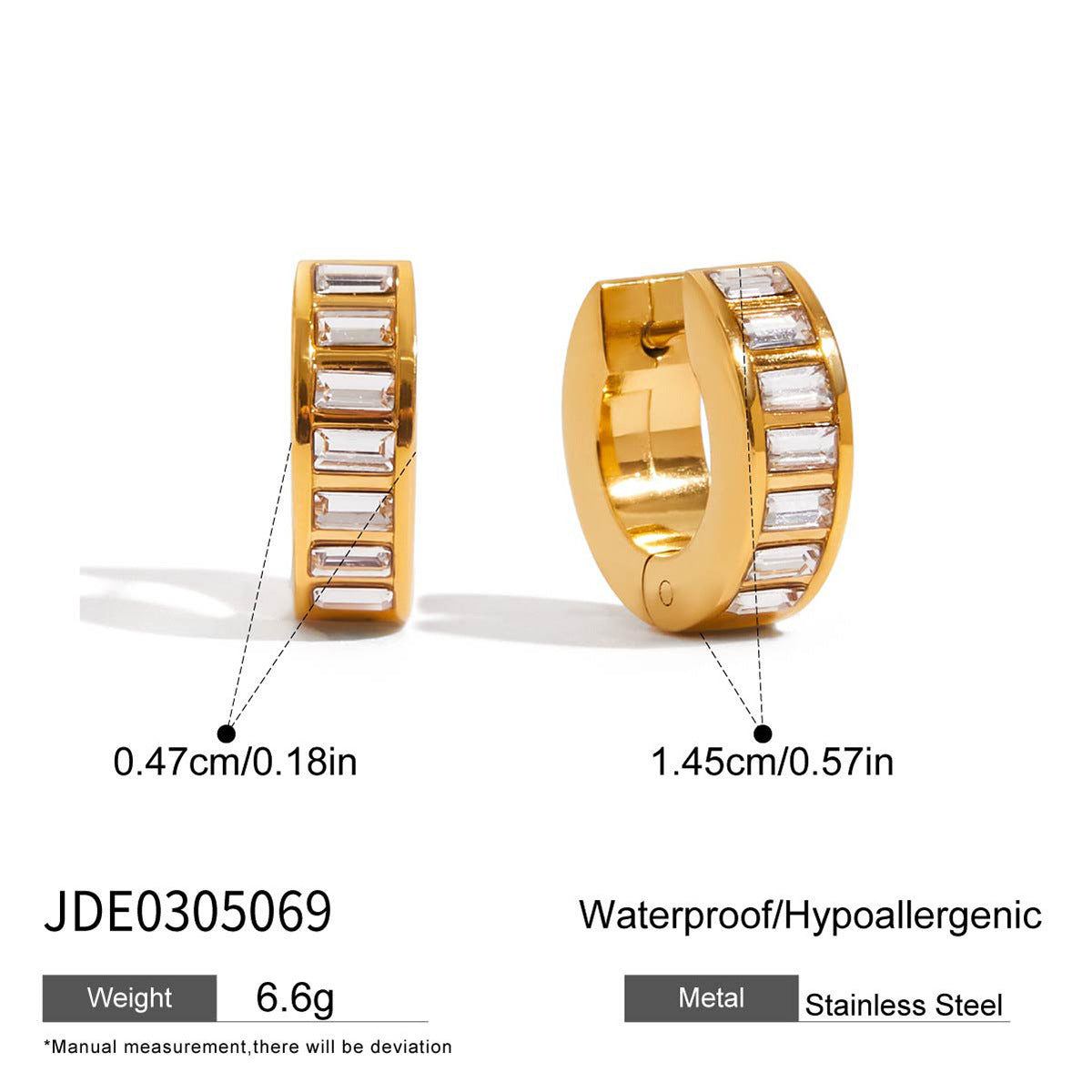 Stainless Steel Rhinestone Earrings