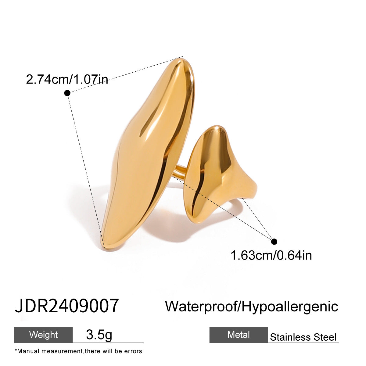 Organic Textured Gold Rings – Pearl & Metal Ball Statement Ring Set for Women
