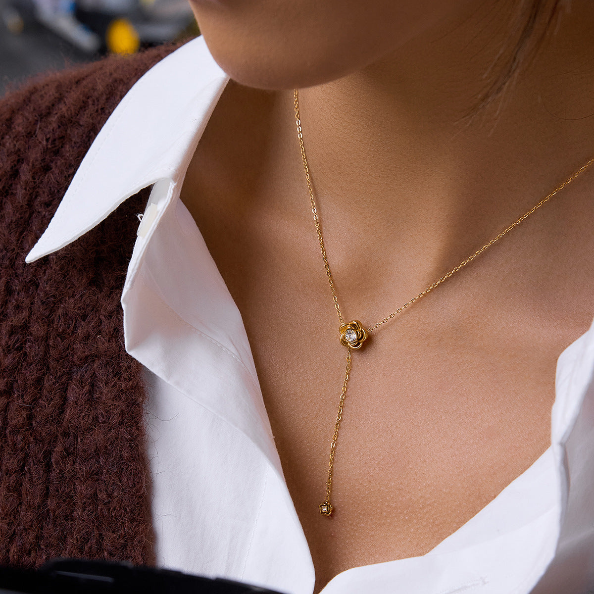 Layered Celestial Necklace Set - Gold - Diamond - Accent