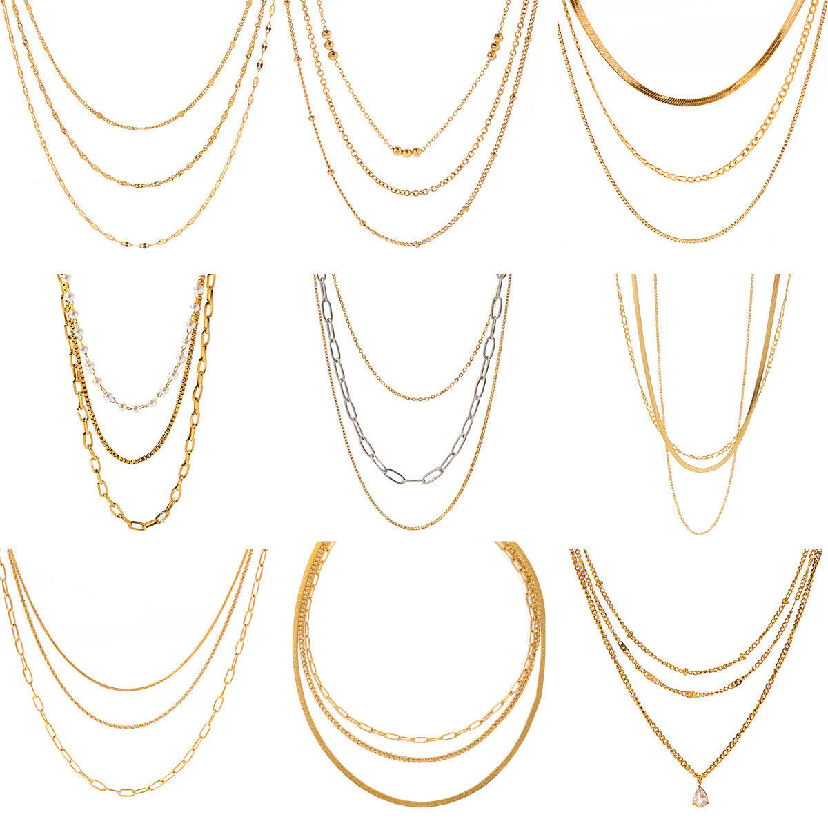 Layered Gold Necklaces Set - Stylish Chain Jewelry for Women