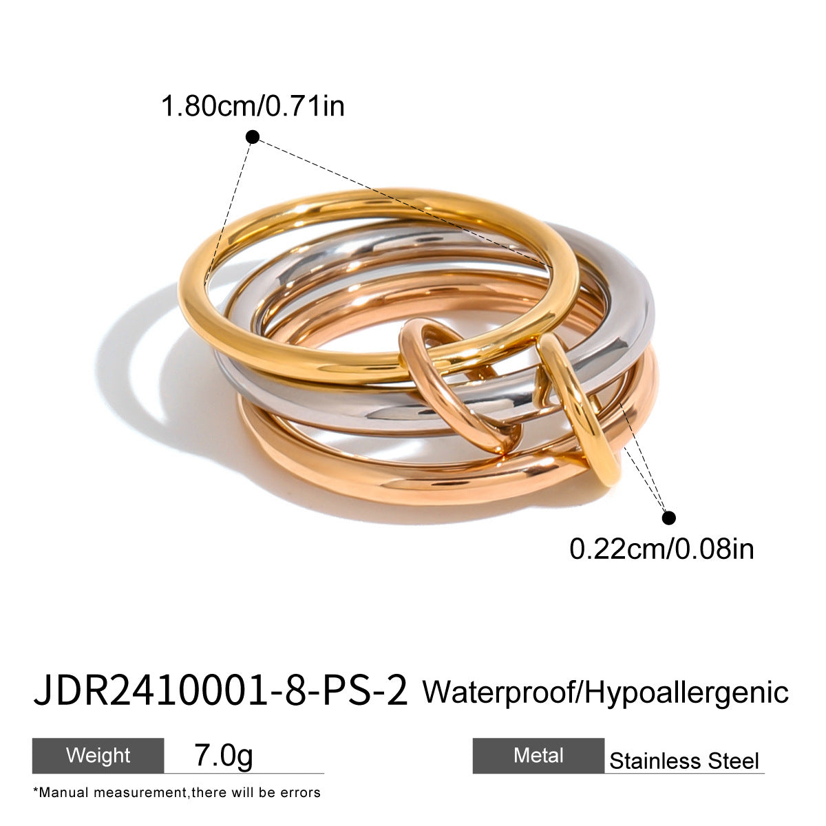 Gold-Tone Multi-Ring Set – Pearl, Zirconia, Stackable Fashion Rings for Women
