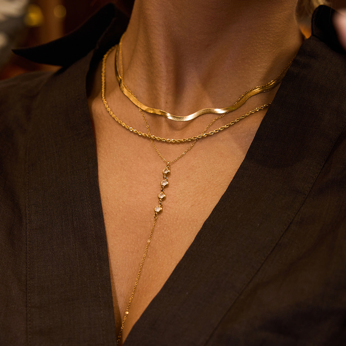 Multi - charm Dangling Necklaces | Delicate Gold - toned Jewelry