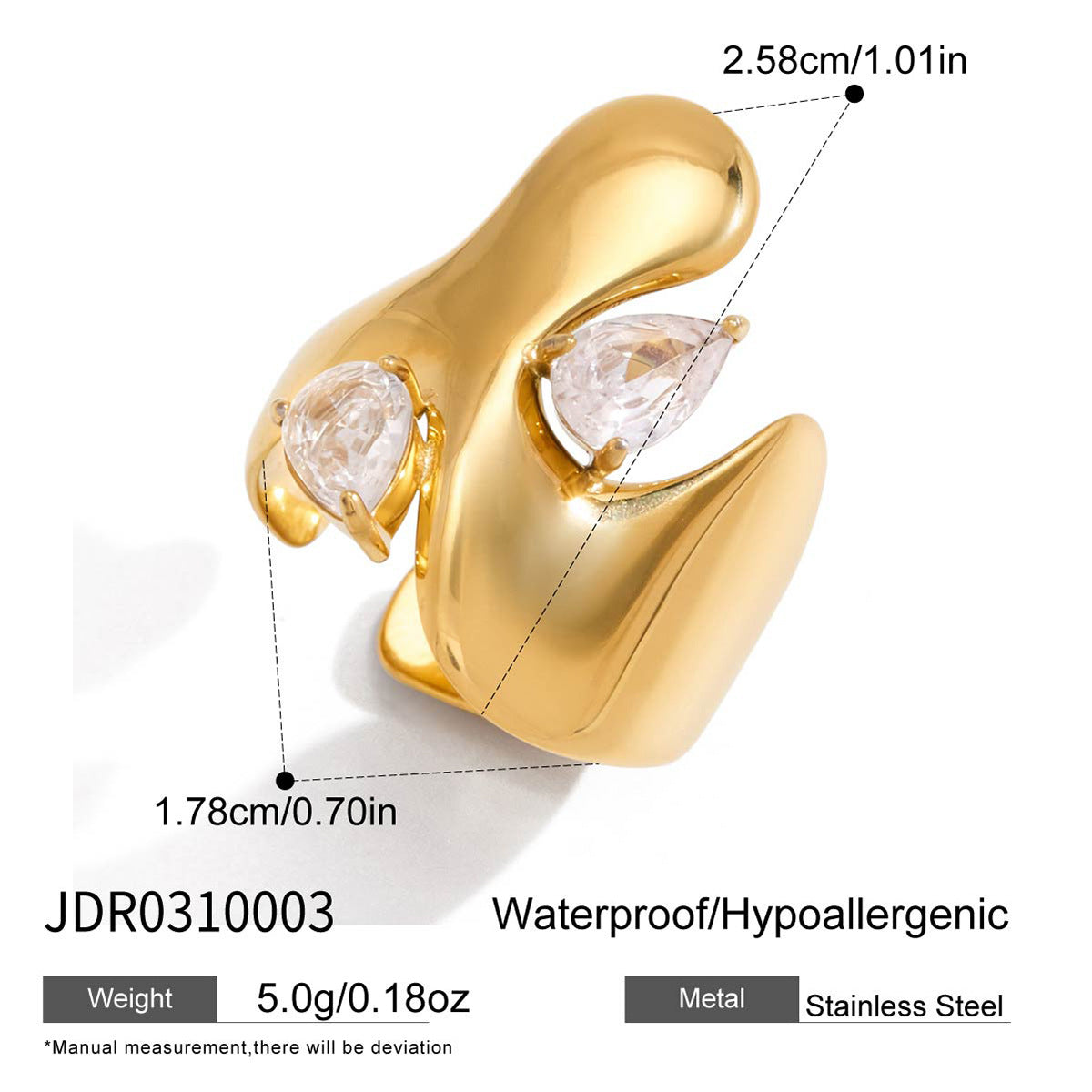 Gold-Tone Stackable Ring Set – Twisted, Snake, Bow Designs with Crystal Accents