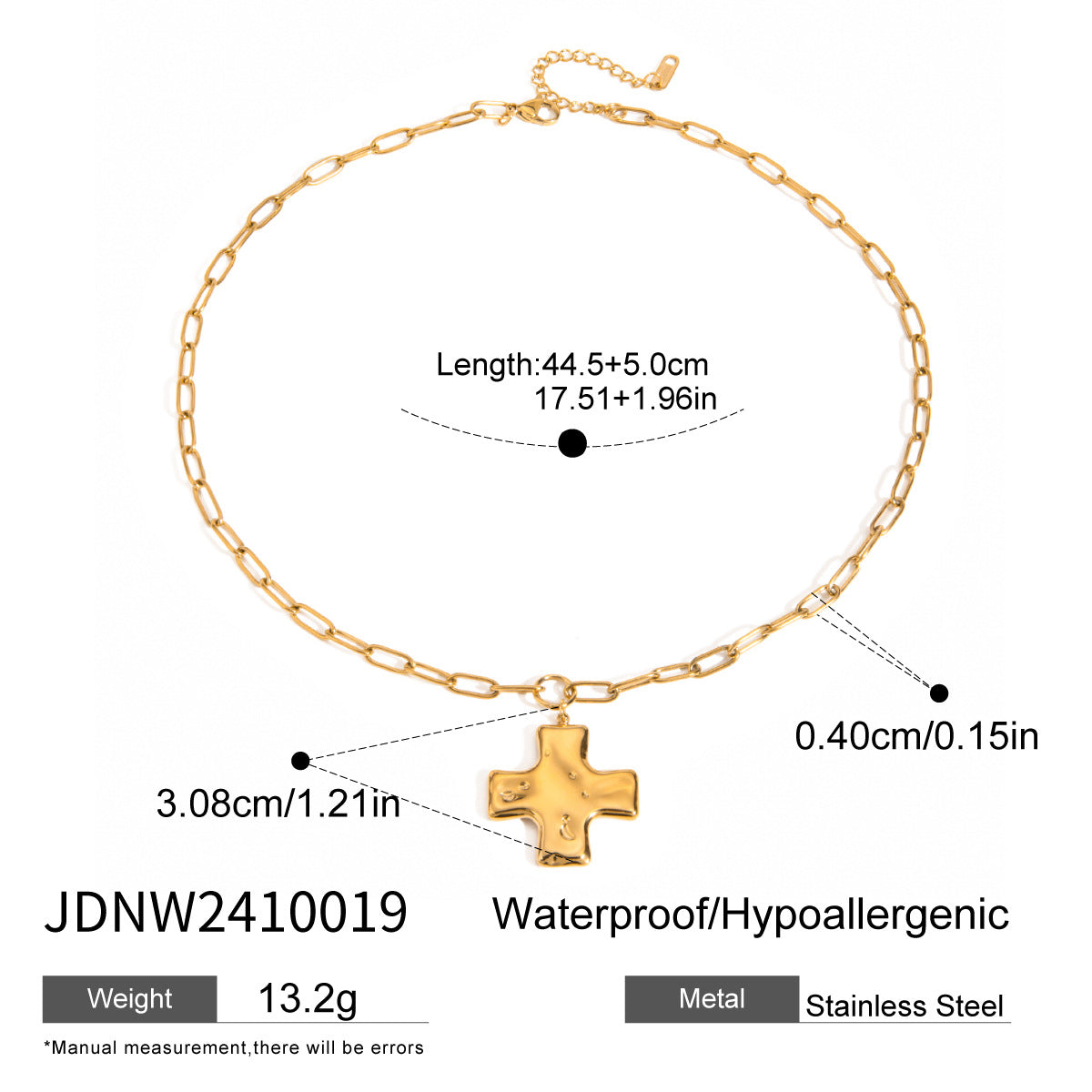 Stainless Steel Cross Pendant Necklace