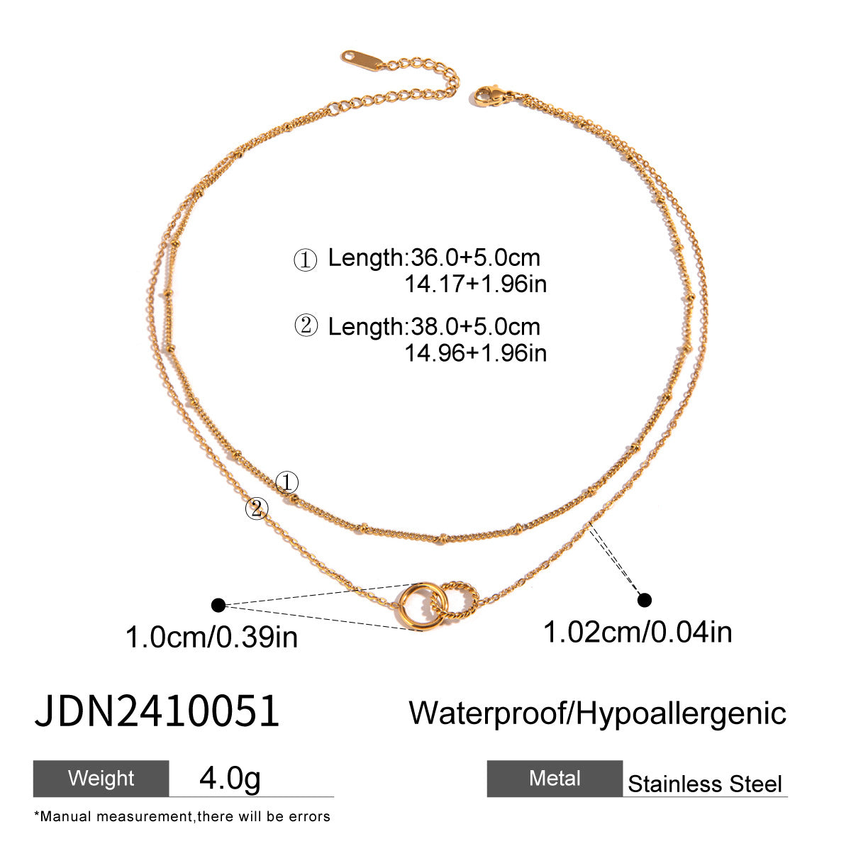 Titanium Steel Gold Choker Necklace