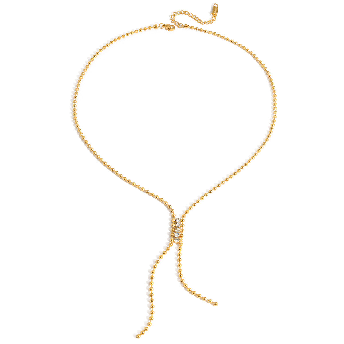 Gold - Plated Elegant Y - Necklace with Sparkling Stones