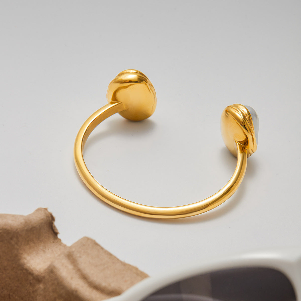 Layered Bracelet Set – Baroque Pearl, Heart Charms, Diamond-Accent Women’s Jewelry