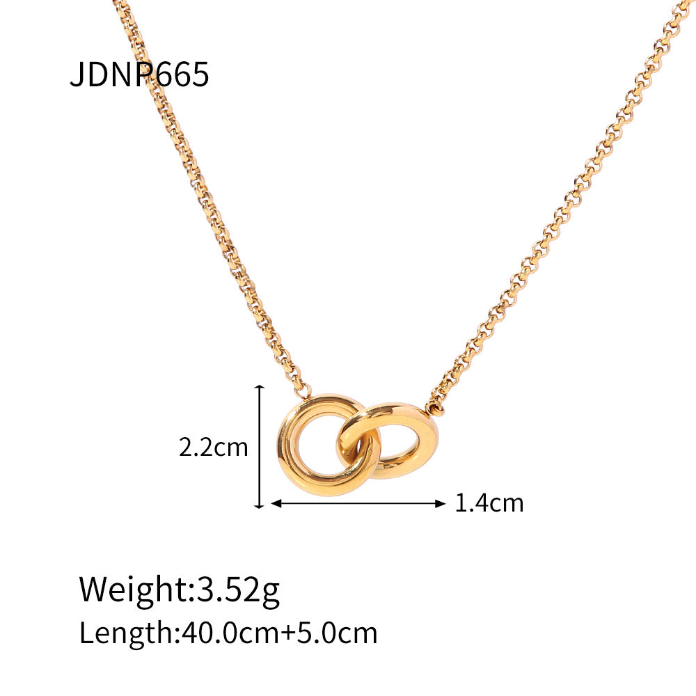 Dazzling Gold - Plated Chain - Link Necklace with Crystals