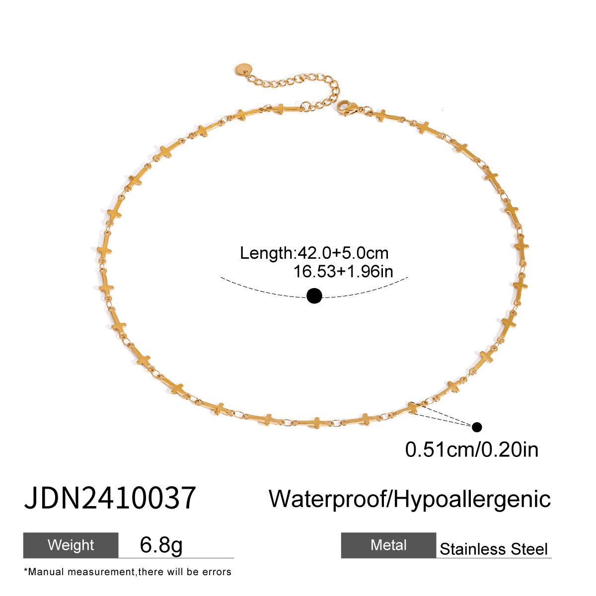 Titanium Steel Gold Choker Necklace