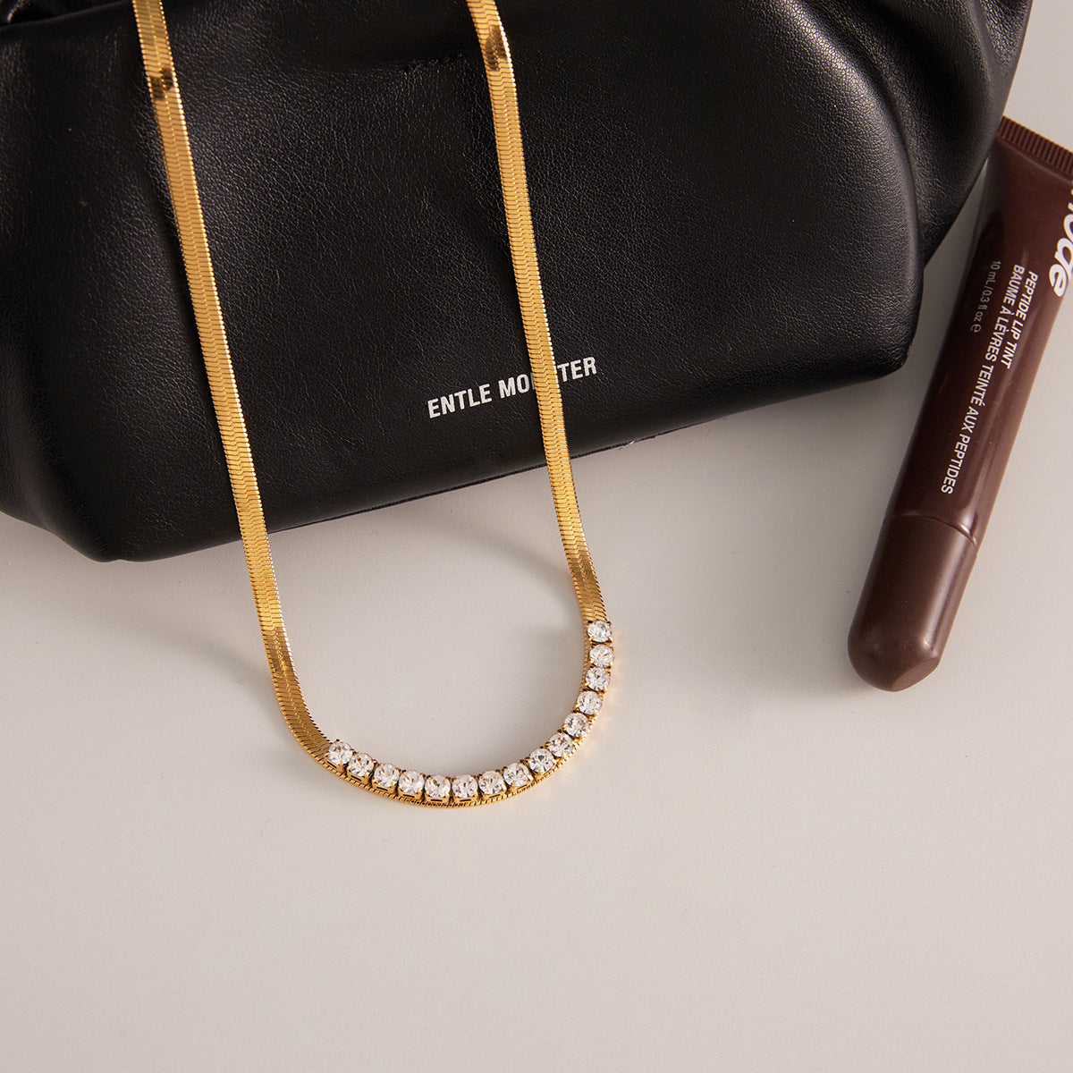 Layered Necklaces with Diamond - Accented Chain and Elephant Pendant