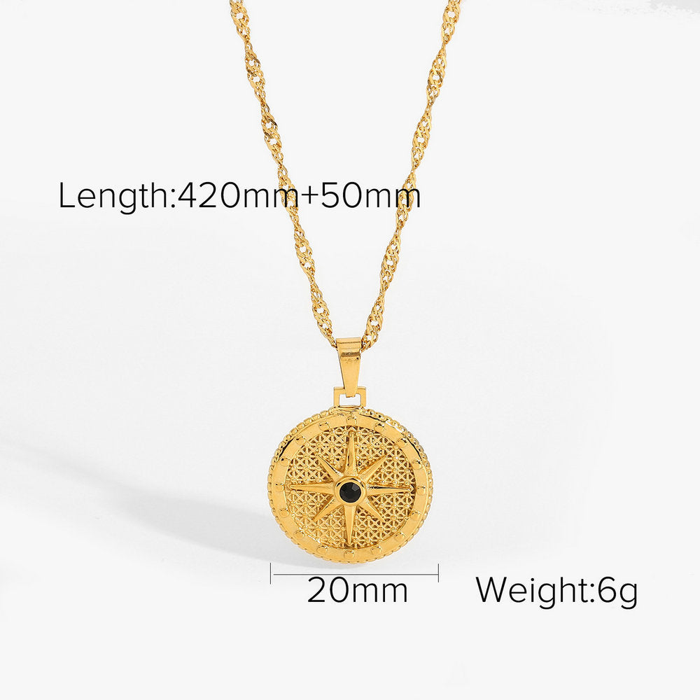 Stainless Steel Eight-Pointed Star Necklace