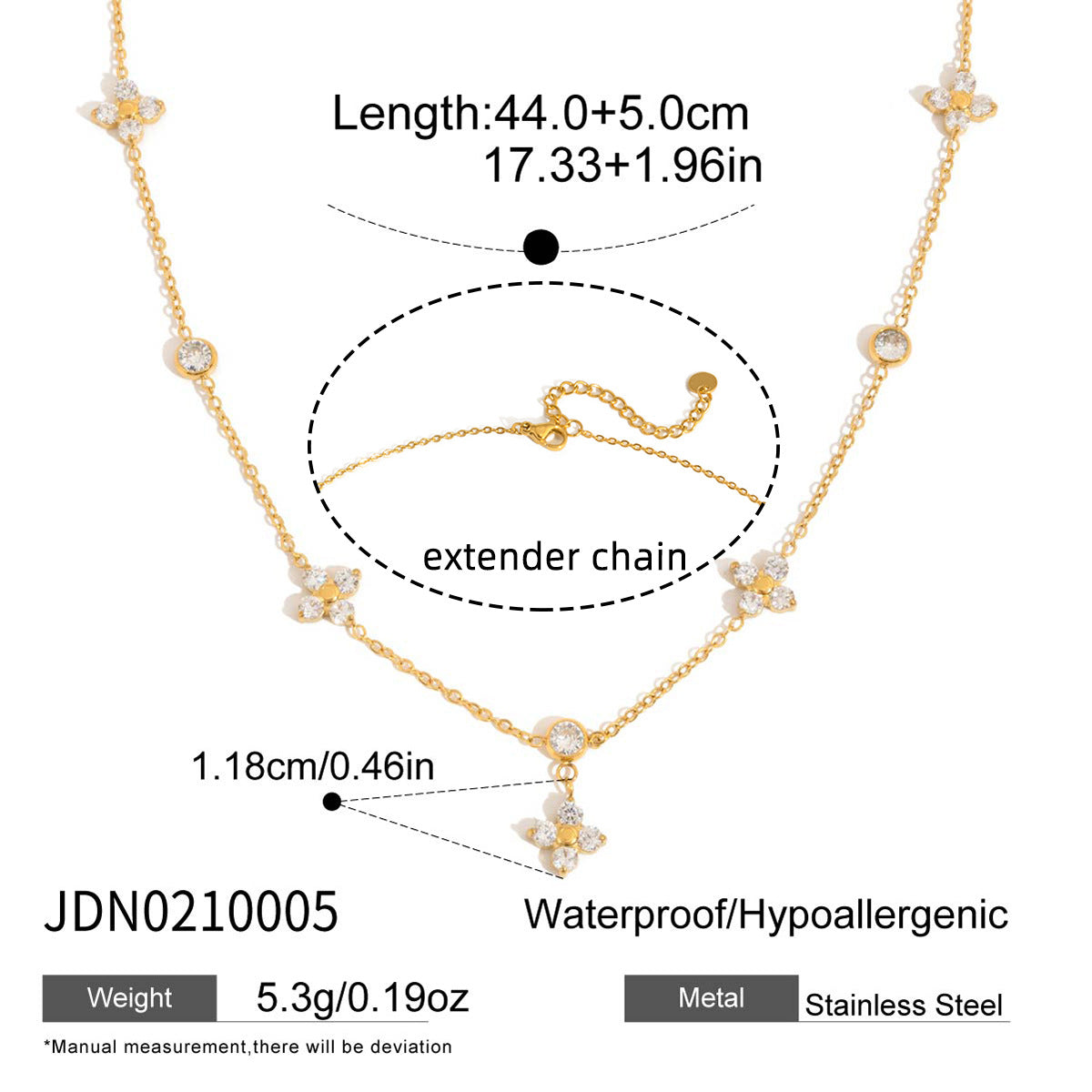 Delicate Flower - Shaped Diamond Necklace for Women