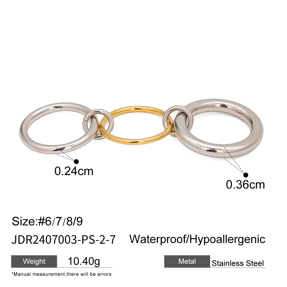 Gold-Tone Multi-Ring Set – Pearl, Zirconia, Stackable Fashion Rings for Women