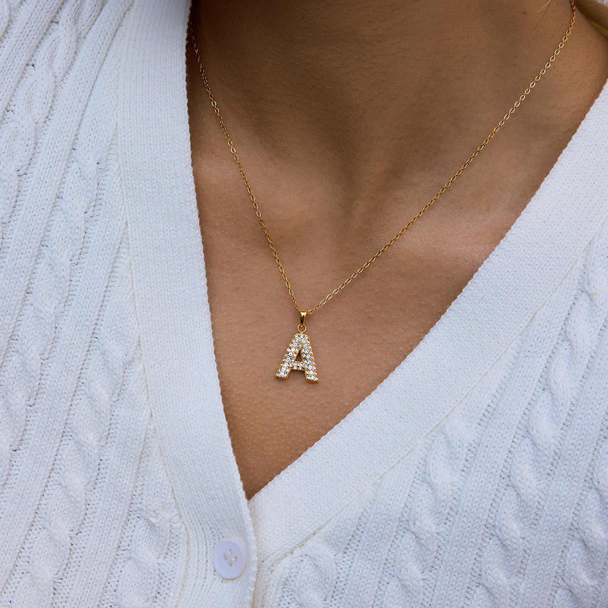 Multi - Layered Initial Heart Pendant Necklace Set