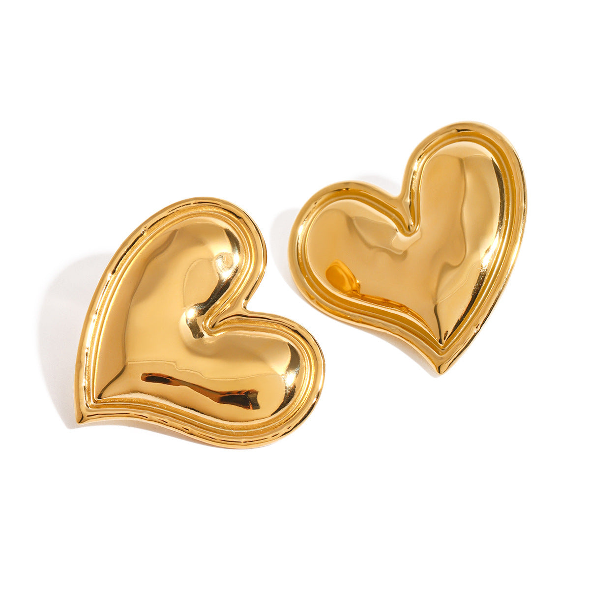 Stainless Steel Heart Stud Earrings