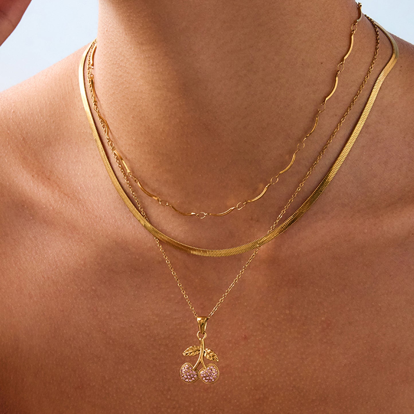 Stainless Steel Cubic Zirconia Necklace