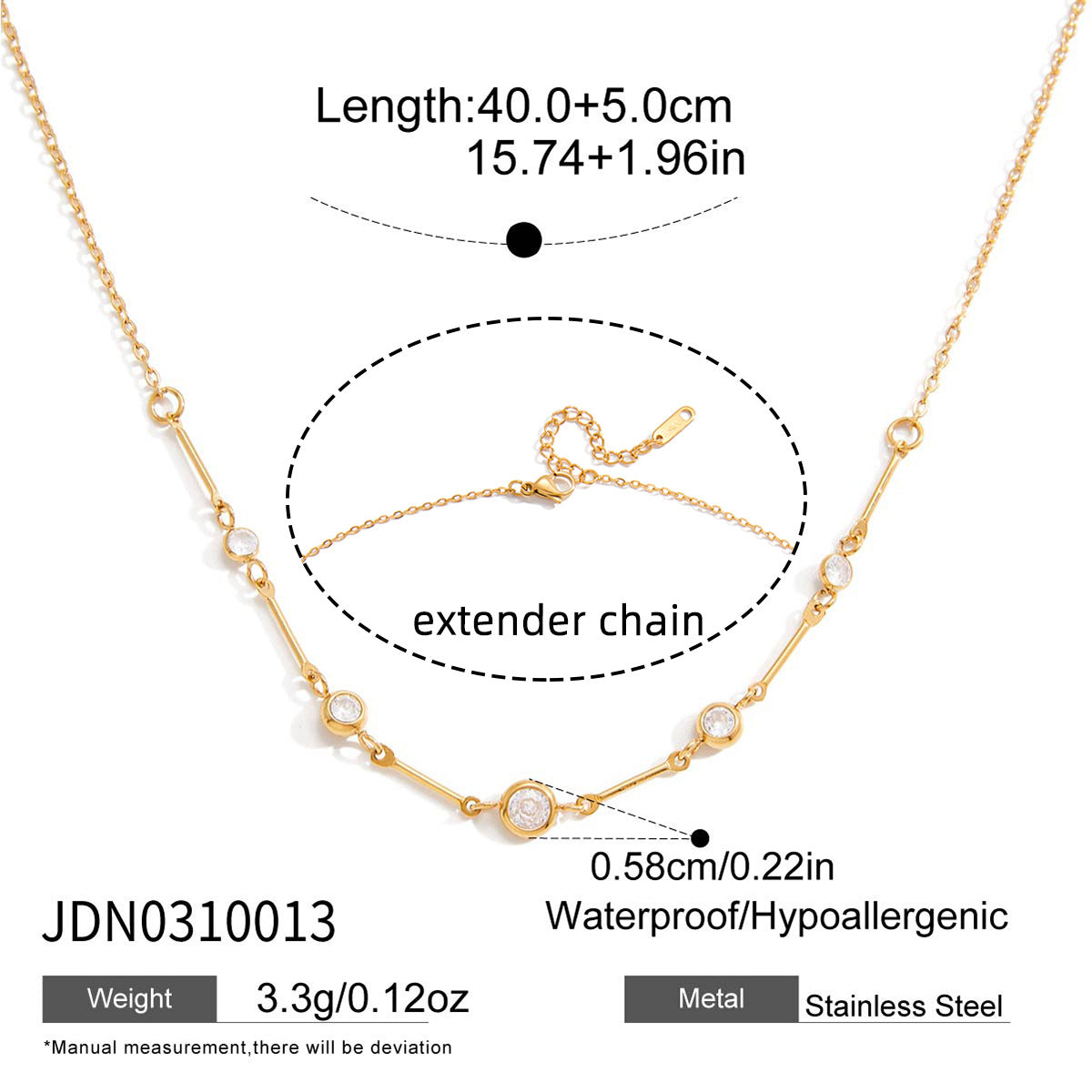 Gold - Plated Hand - Shaped Pendant Necklace with Diamond